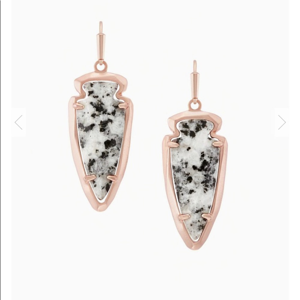 KS granite and ROSE GOLD katelyn earrings